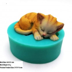 3D Kitten Silicone Mold - cat Cake Decoration, Fondant, Candle Mould,