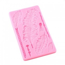 Feather Texture leaf Cake Border Silicone Mold