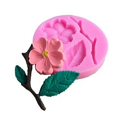 Peach Blossom Shape Fondant Molds Cake Stencils Kitchen DIY Tools sili