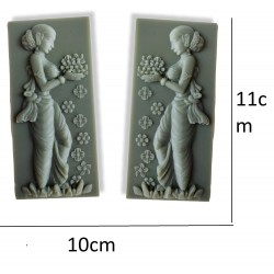 Engraved Welcoming with Flower Lady Frame Pattern Silicone Mold DIY Re