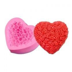 Heart Rose Soap Mold Flexible Silicone Mold For Handmade Soap Candle C