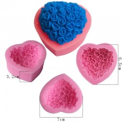 Heart Rose Soap Mold Flexible Silicone Mold For Handmade Soap Candle C